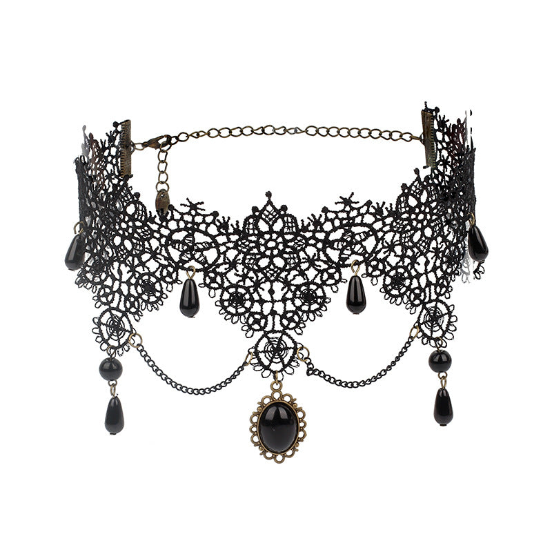 Wholesale Gothic Multilayer Tassel Lace Necklace